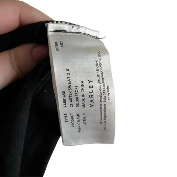 Varley Charter Sweat Sweatshirt 2.0 XS Black Doublesoft - Picture 12 of 13
